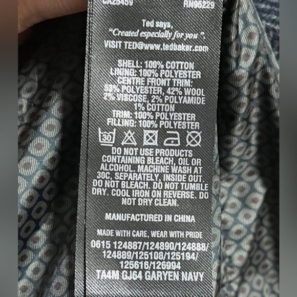 Ted Baker London Quilted Jacket Navy Blue Size 4 (Large) - Classic Casual - Picture 5 of 13